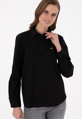 Kadın Siyah Uzun Kollu Gömlek - 50297103042
