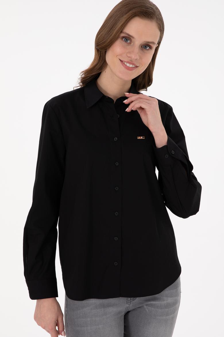 Kadın Siyah Uzun Kollu Gömlek - 50297103042