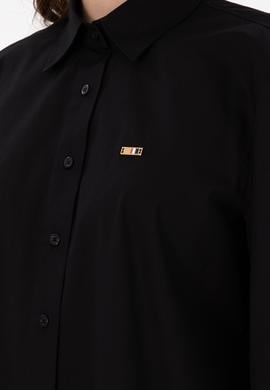 Kadın Siyah Uzun Kollu Gömlek - 50297103042