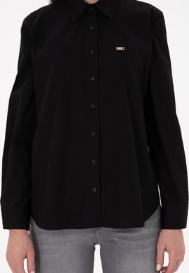 Kadın Siyah Uzun Kollu Gömlek - 50297103042