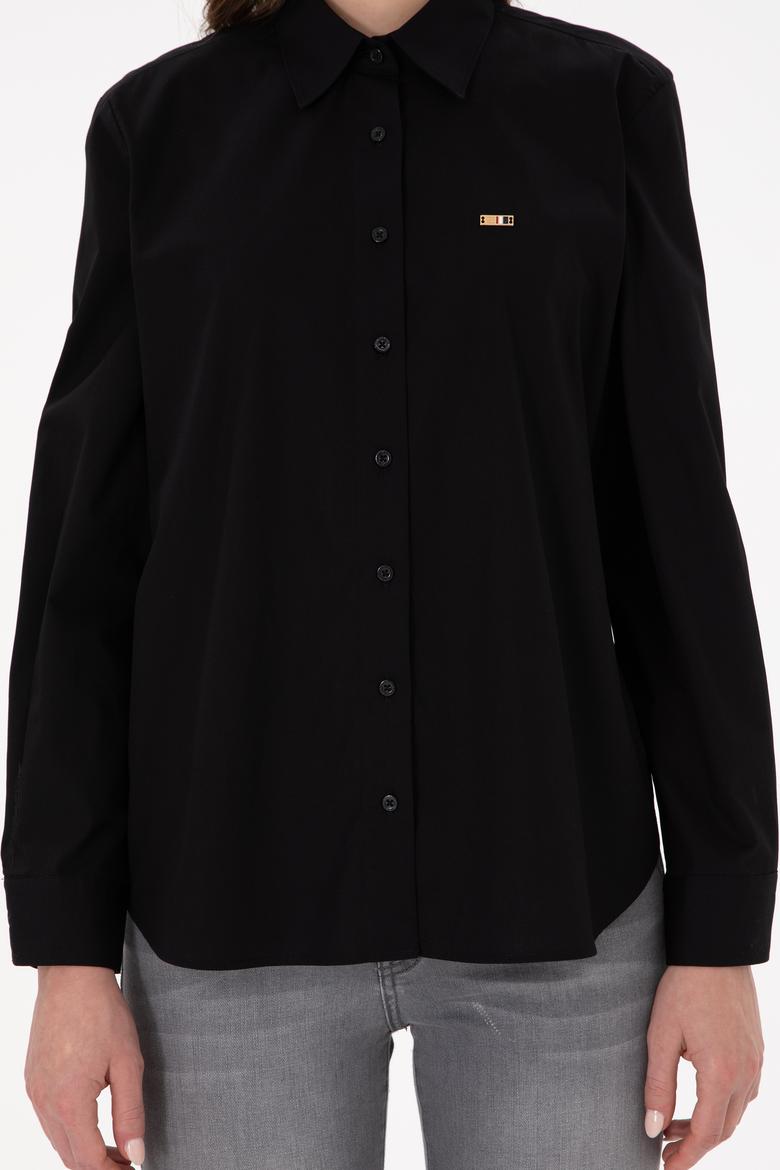 Kadın Siyah Uzun Kollu Gömlek - 50297103042