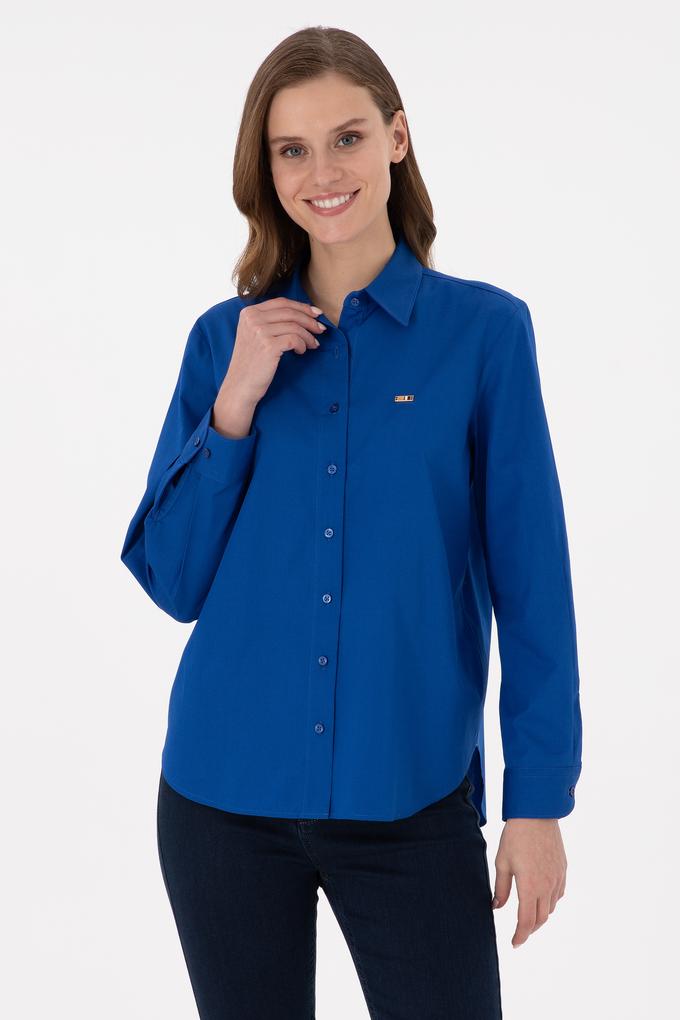 Kadın Saks Uzun Kollu Gömlek