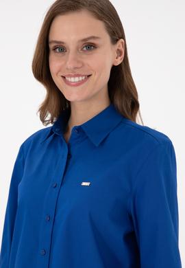 Kadın Saks Uzun Kollu Gömlek - 50297103027