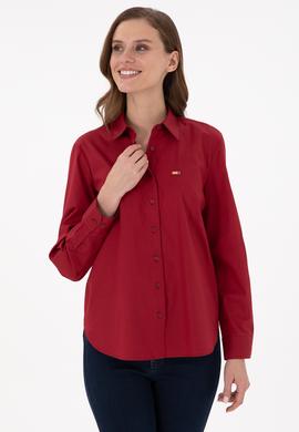 Kadın Vişne Uzun Kollu Gömlek - 50297103011