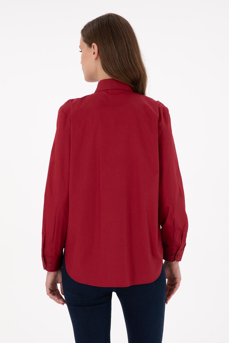 Kadın Vişne Uzun Kollu Gömlek - 50297103011