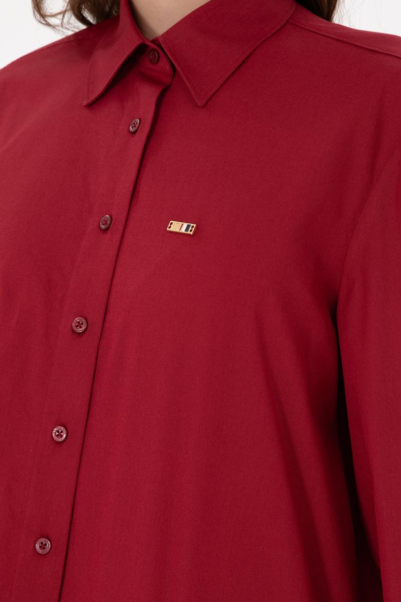 Kadın Vişne Uzun Kollu Gömlek - 50297103011