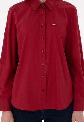 Kadın Vişne Uzun Kollu Gömlek - 50297103011