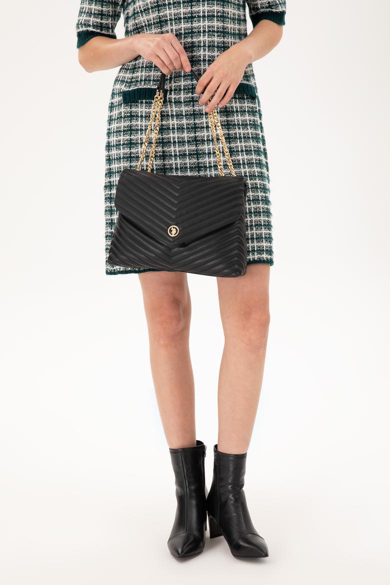 Kadın Siyah Zincir Askılı Kol Çantası - 50300325003