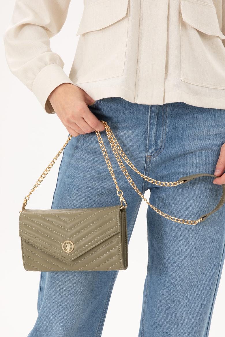 Kadın Haki Zincir Askılı Çapraz Çanta - 50300328004