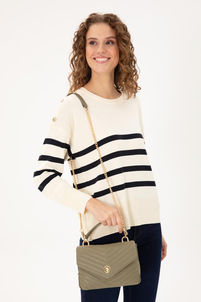 Kadın Haki Zincir Askılı Kol Çantası