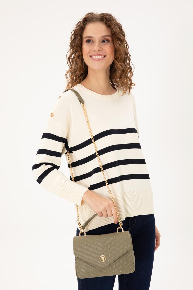 Kadın Haki Zincir Askılı Kol Çantası