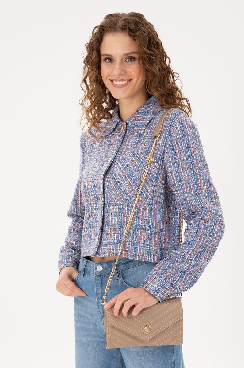 Kadın Vizon Zincir Askılı Çapraz Çanta