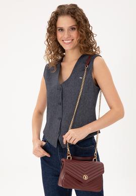 Kadın Bordo Zincir Askılı Kol Çantası - 50300326001