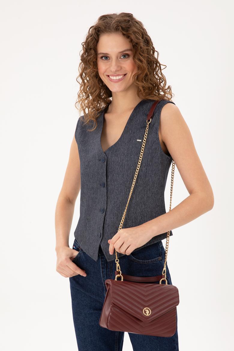 Kadın Bordo Zincir Askılı Kol Çantası