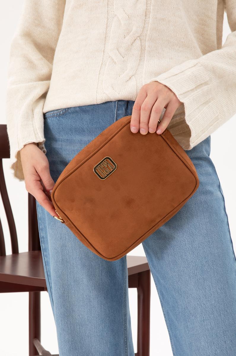 Kadın Taba Süet Çapraz Çanta