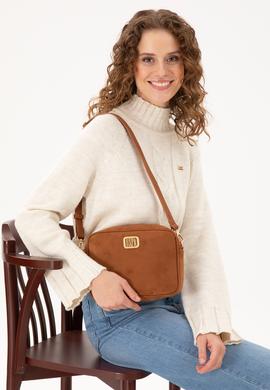 Kadın Taba Süet Çapraz Çanta - 50300322001