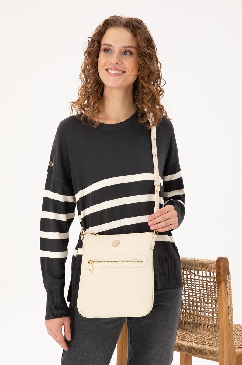 Kadın Krem Çapraz Çanta