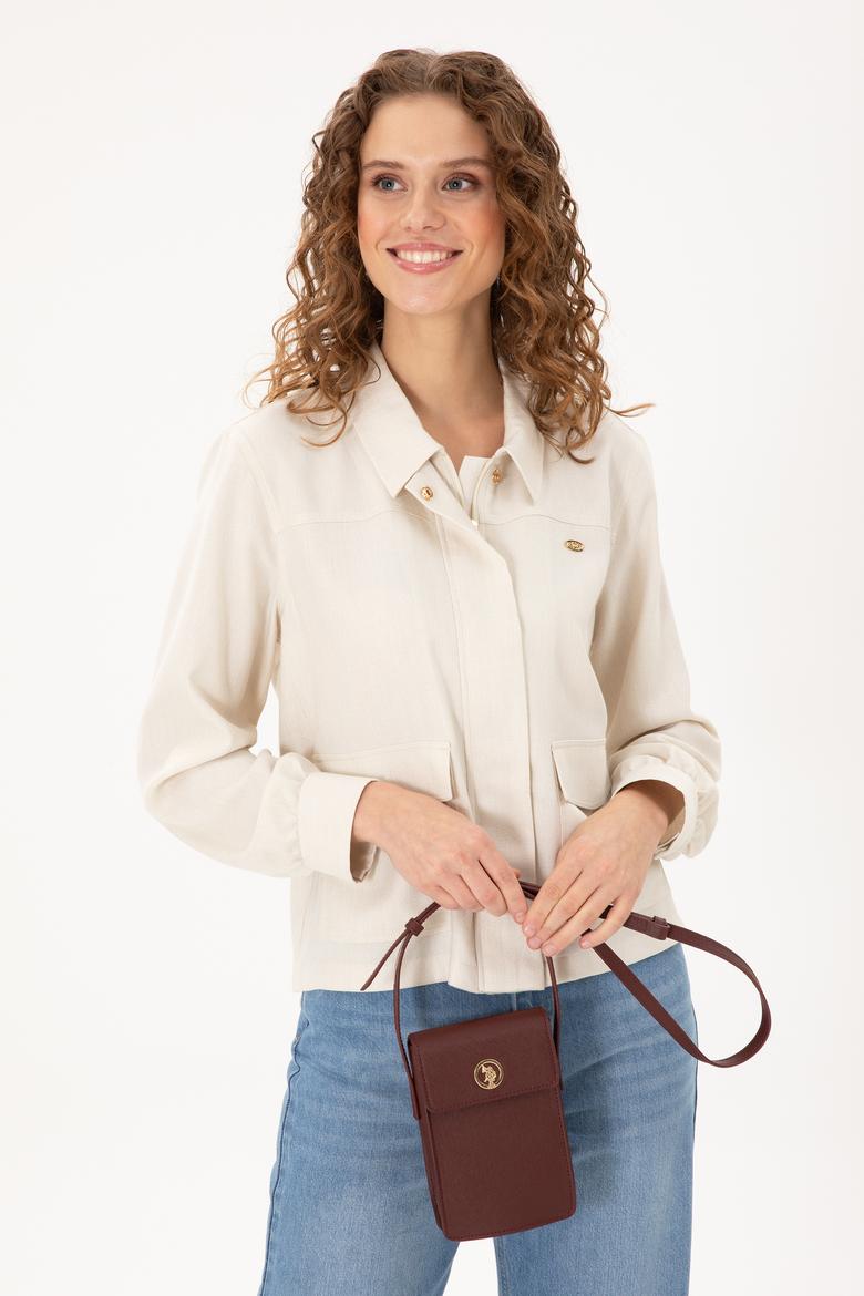 Kadın Bordo Telefon Çantası