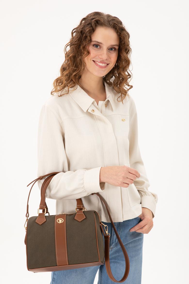 Kadın Haki Kanvas Kol Çantası