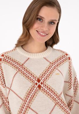 Kadın Krem Melanj Bisiklet Yaka Kazak - 50291588022