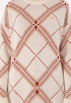 Kadın Krem Melanj Bisiklet Yaka Kazak - 50291588022