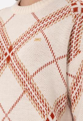 Kadın Krem Melanj Bisiklet Yaka Kazak - 50291588022