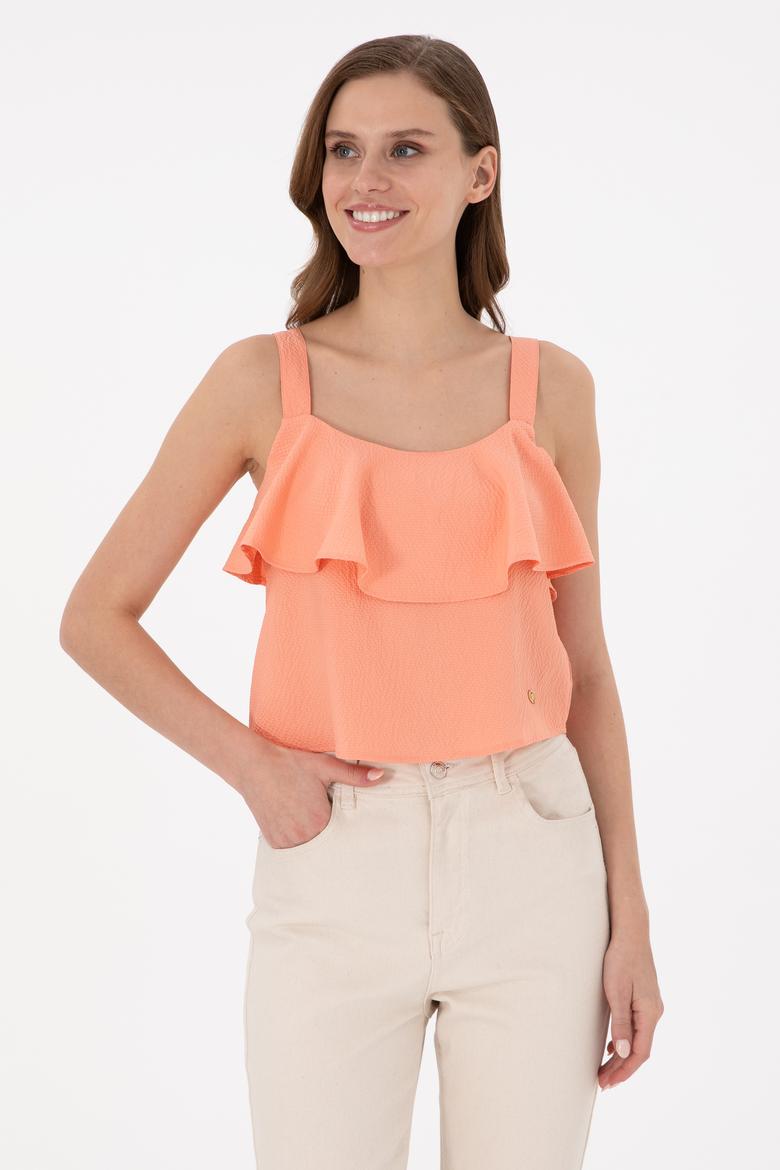 Kadın Somon Askılı Gömlek