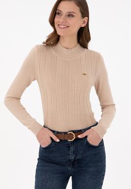 Kadın Kum Balıkçı Yaka Kazak - 50292977027