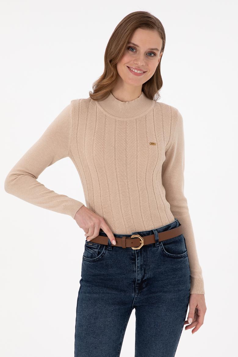 Kadın Kum Balıkçı Yaka Kazak