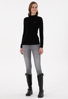 Kadın Siyah Balıkçı Yaka Kazak - 50292977020