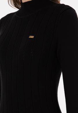 Kadın Siyah Balıkçı Yaka Kazak - 50292977020