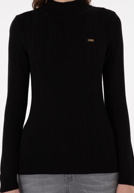 Kadın Siyah Balıkçı Yaka Kazak - 50292977020