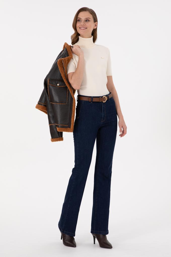 Kadın Koyu Mavi Jean Pantolon