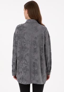 Kadın Gri Örme Gömlek - 50298166005