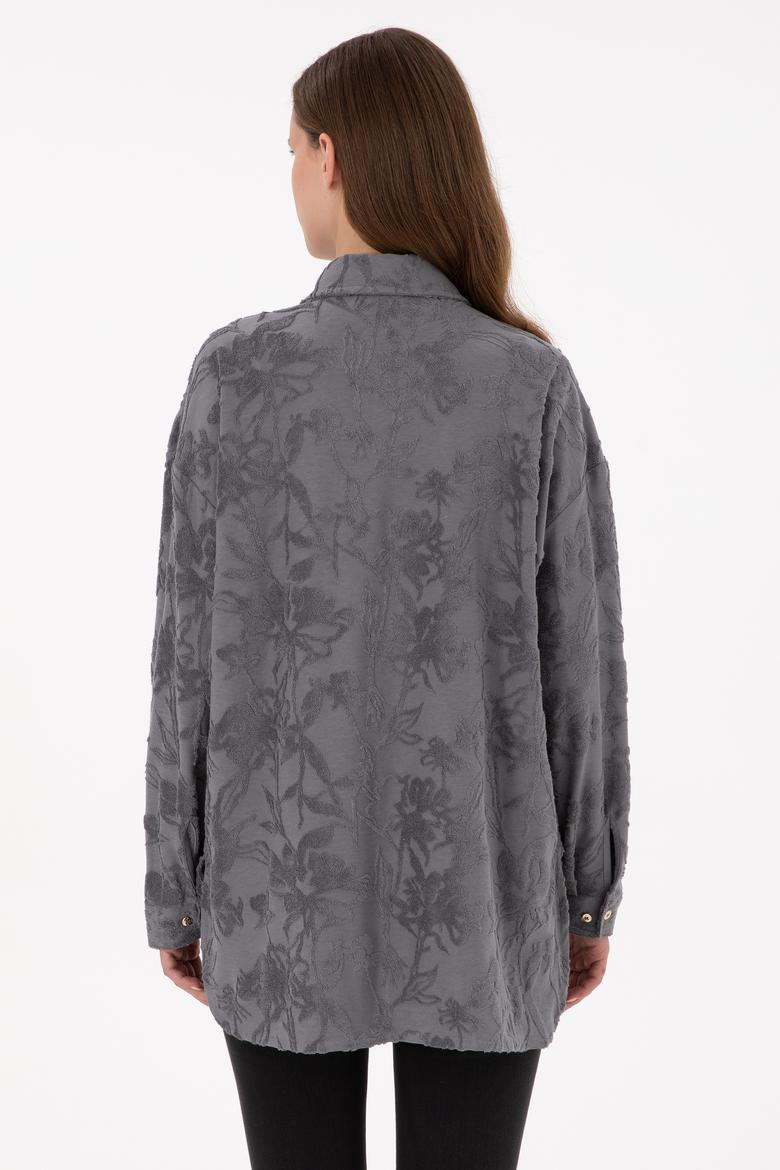 Kadın Gri Örme Gömlek - 50298166005