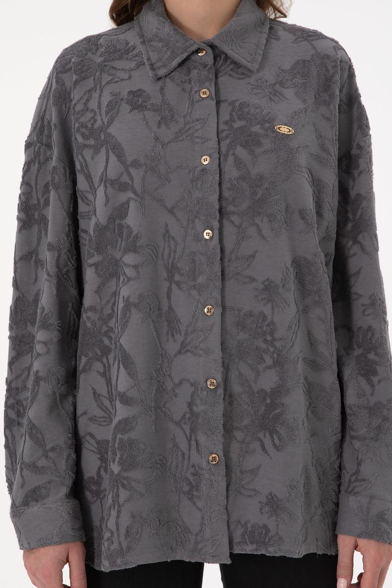 Kadın Gri Örme Gömlek - 50298166005