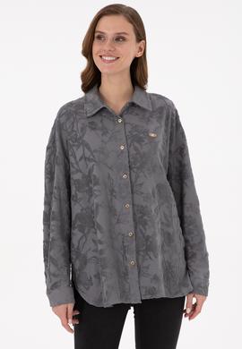 Kadın Gri Örme Gömlek - 50298166005