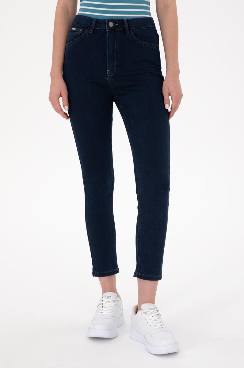 Kadın Koyu Mavi Jean Pantolon