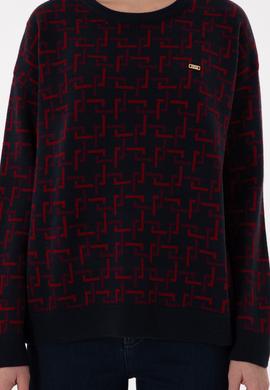 Kadın Vişne Bisiklet Yaka Kazak - 50293171013