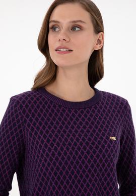 Kadın Lacivert Bisiklet Yaka Kazak - 50293033004