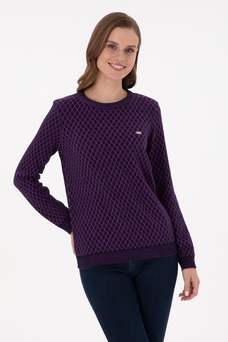 Kadın Lacivert Bisiklet Yaka Kazak