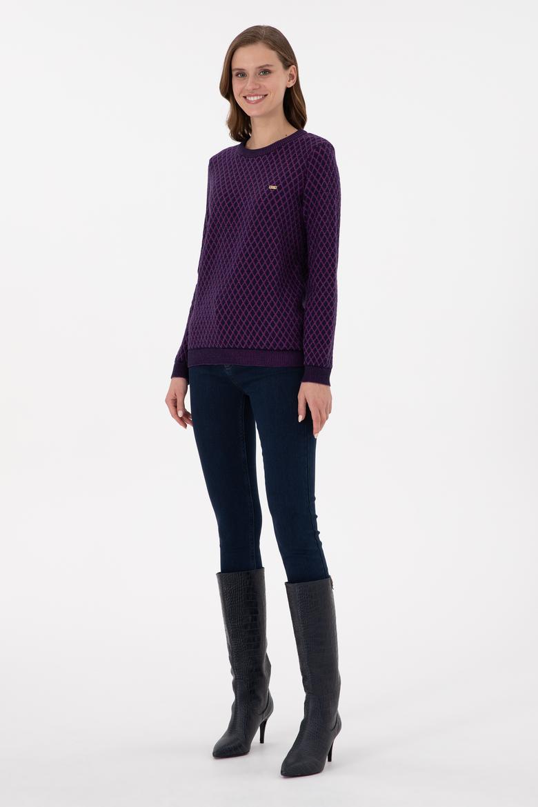 Kadın Lacivert Bisiklet Yaka Kazak - 50293033004