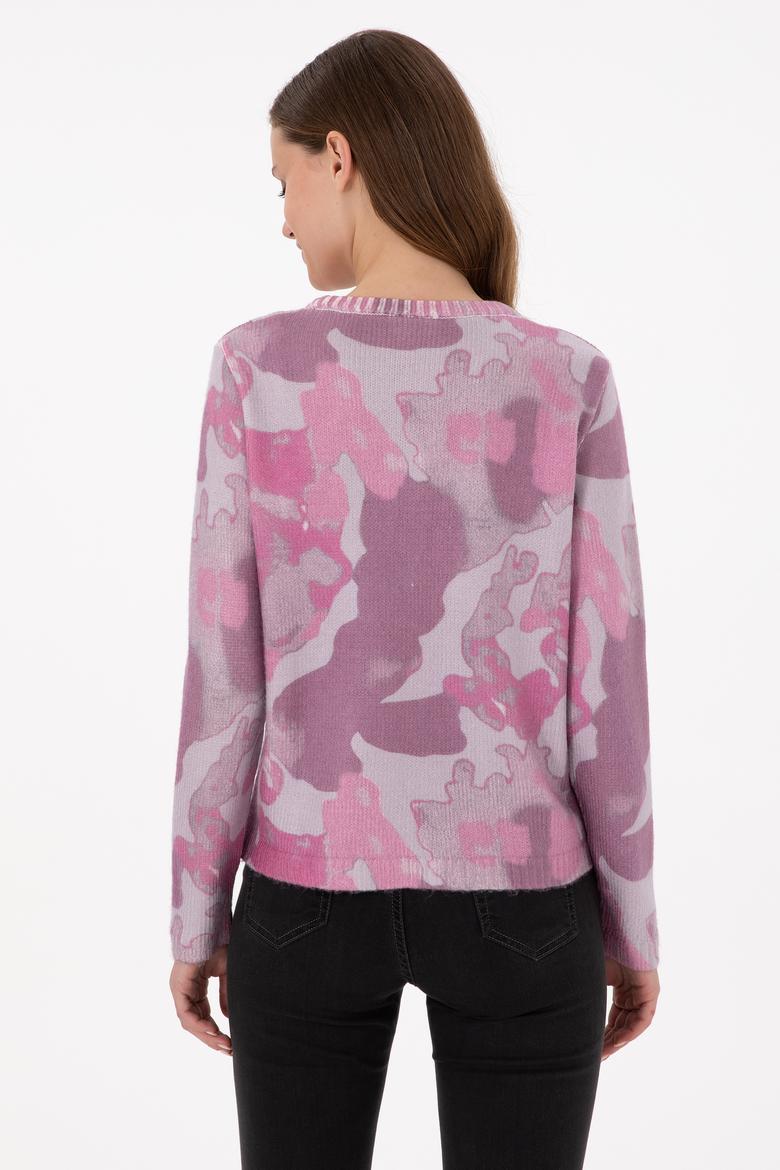 Kadın Kum Melanj Bisiklet Yaka Basic Kazak - 50293091010