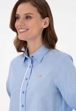 Kadın Açık Mavi Uzun Kollu Gömlek - 50289993029