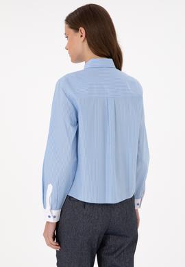 Kadın Açık Mavi Uzun Kollu Gömlek - 50289993029