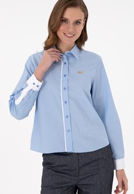 Kadın Açık Mavi Uzun Kollu Gömlek - 50289993029