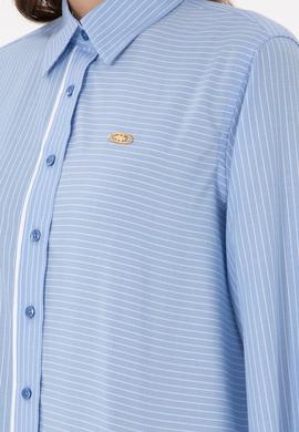 Kadın Açık Mavi Uzun Kollu Gömlek - 50289993029