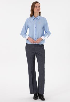 Kadın Açık Mavi Uzun Kollu Gömlek - 50289993029