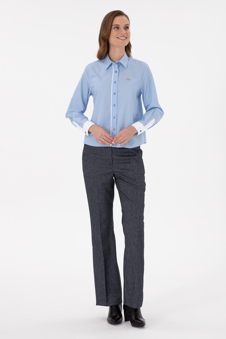 Kadın Açık Mavi Uzun Kollu Gömlek - 50289993029