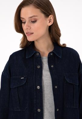 Kadın Mavi Jean Gömlek - 50291123004